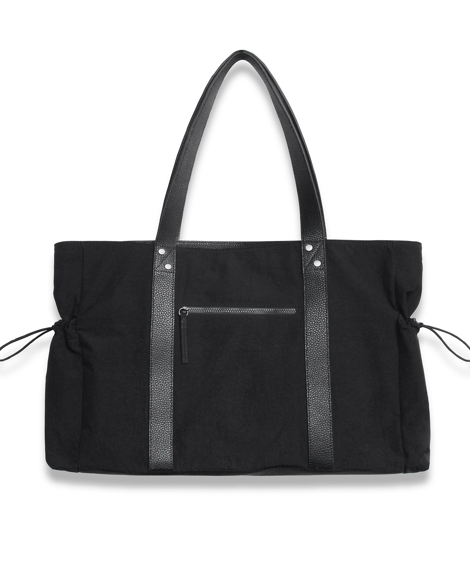 [6/10 예약발송] Leather Handle Boston Bag BLACK